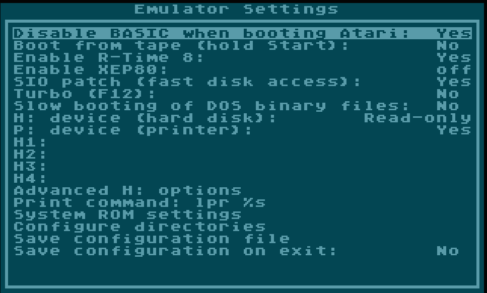 Die Emulator Settings