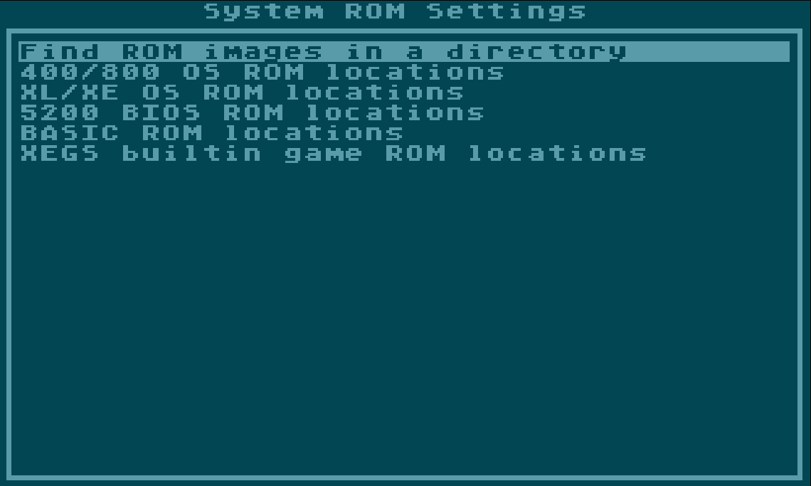 Die Emulator ROM-Settings
