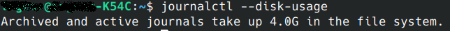 Bild aus dem Terminal, das zeigt wie groß die Protokoll-Datei ist.